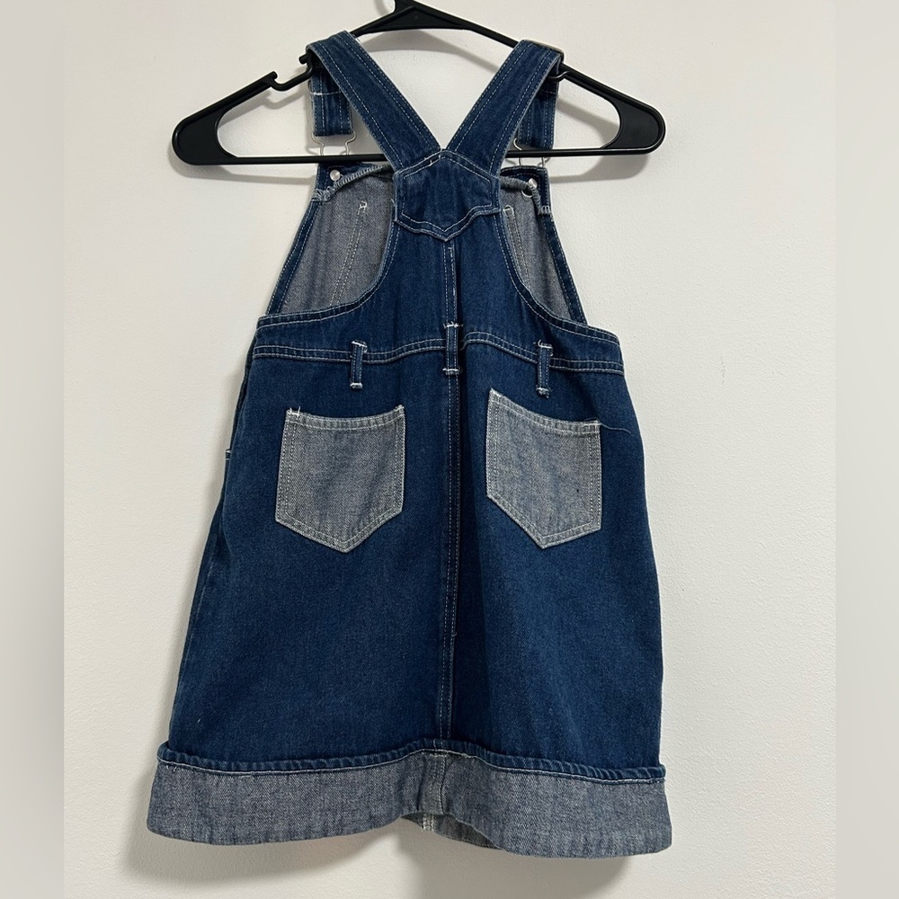 Vintage Charming Kids Denim Overalls with Embroidery - Picture 6 of 7